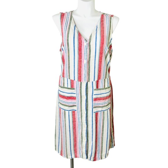 Old Navy Linen Blend Striped Dress - XL - Picture 2 of 8